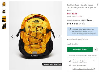 The North Face Borealis Classic Flexvent 29L (geel/zwart) voor €68,75 bij ASOS