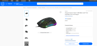 Mouse Gamer Xtech USB 6Bot LED 7Col 2400dpi XTM-410 por $3.990
