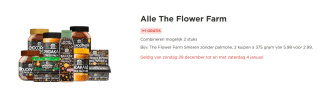 1+1 gratis op alle The Flower Farm bij de Plus