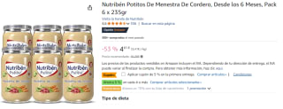 6 Botes de Nutribén Potitos De Menestra De Cordero, Desde los 6 Meses por 4.54€
