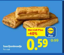 Saucijzenbroodjes voor €0,49 bij de Lidl