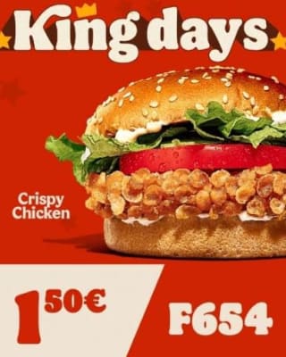 Burger King Crispy Chicken por 1,50€