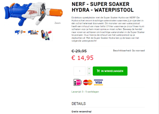 Nerf Super Soaker Hydra voor €14,95 bij Dagknaller