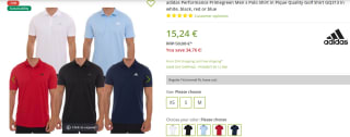 Adidas Performance heren polo voor €15,24 bij Outlet46