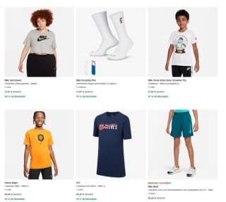 Recopilación de ropa marca Nike para toda la família desde 11,97€