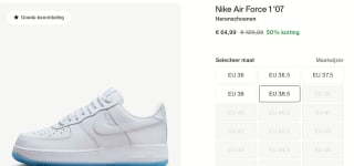 Nike Air Force 1 '07 Herenschoenen voor €64,99 bij JD sports