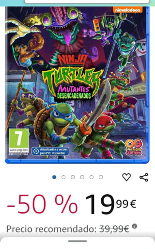 Teenage Mutant Ninja Turtles: Mutantes desencadenados PS4 por 19,99€.