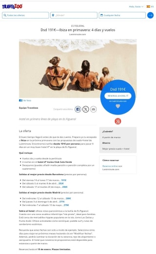 Ibiza 4 días con Vuelos desde 191€.