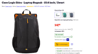 Case Logic IBIR115K – Laptop Backpack Ibira 15.6 voor €14,99 bij Bol.com