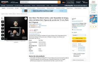 Star Wars The Black Series Luke Skywalker y Grogu 15 cm por 21,99€