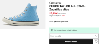 Zapatillas para Mujer Converse CHUCK TAYLOR ALL STAR por 23.95€