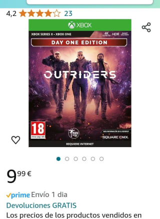 Outriders Xbox por 9,99€.