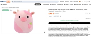 Peluche de vaca Kawaii color rosa por 4,99€