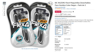 Pack 2 BIC RAZORS Flex4 Maquinillas Desechables Para Hombre por 5,56€