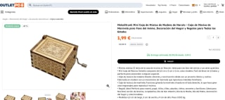 Mini Caja de Música de Madera de Naruto por 1,99€