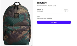Mochila Superdry PRINTED MONTANA por 31€