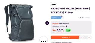 Thule Covert DSLR rugtas 32L - dark slate voor €99,95 bij Ibood