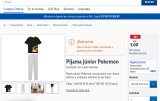 Pijama júnior Pokemon por 5€
