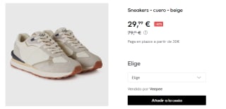 Benetton Sneakers en cuero por 29,99€