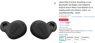 Jabra Elite 8 Active - Draadloze Sport Oordopjes voor €129,99 bij Amazon