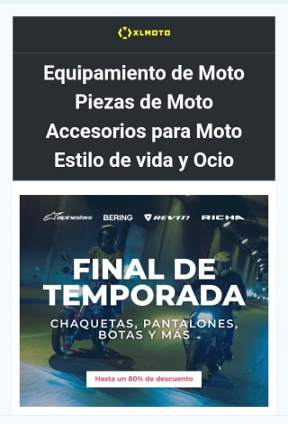 Hasta -80% de Descuento en XLMoto.