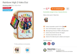Rainbow High 2-Vaks Etui voor €5 bij Lobbes