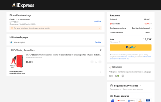 GKFLY 18000mAh arrancador batería coche por 16,63€