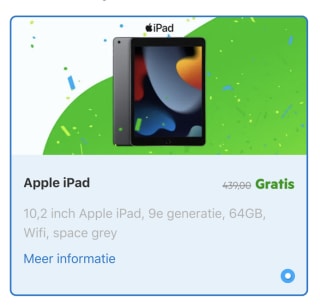 Apple iPad 64GB gratis bij 1 jaar KPN thuis abonnement