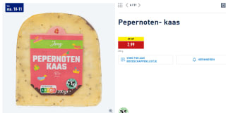 200 gr Pepernotenkaas voor €2,99 bij de Aldi