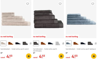 30% korting op alle hotel handdoeken bij HEMA