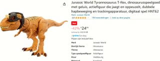 Jurassic World Tyrannosaurus Rex voor €24,99 bij Amazon