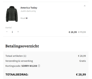 America Today JAS JUSTIN - Winterjas voor €28,99 dmv code bij Otrium