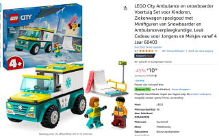 LEGO City Ambulance en snowboarder voor €10,98 bij Amazon