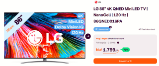LG 86QNED916PA NanoCell 4K Smart Tv voor €1799 bij Ibood