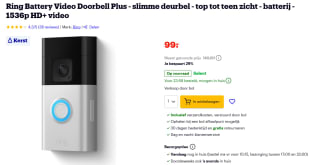 Ring Battery Video Doorbell Plus - slimme deurbel voor €99 bij Bol