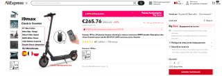 Scooter i9Max 10 pouces Scooter électrique à 265,76€