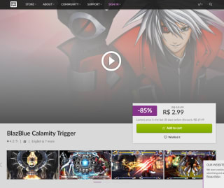 Jogo: BlazBlue Calamity Trigger para PC na GOG - R$ 2,99
