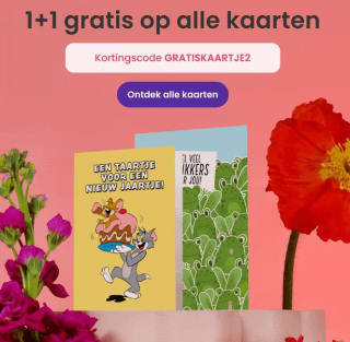 1+1 gratis op alle kaarten bij Hallmark