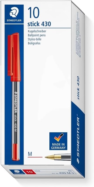 Staedtler Stick 430 M-2 10 rode balpennen bij Amazon