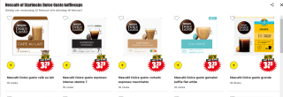 Nescafé of Starbucks Dolce Gusto koffiecups voor €3,29 bij Dirk