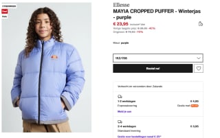 Ellese purple kids winterjas voor €23,95 bij Zalando