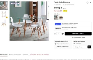 Pack de 4 sillas Dinamarca por 69,99€