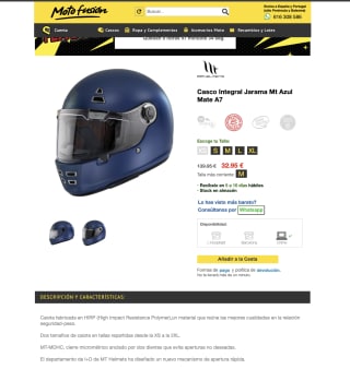 Casco de moto MT JARAMA cert.22.06 por solo 32,95€
