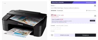 Impresora multifunción inalámbrica Canon PIXMA TS3350 por 37.94€ (Cuenta Nueva 27.94€)