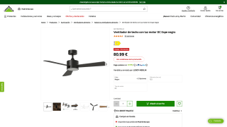 Ventilador de techo por 80,99€