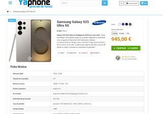 Samsung Galaxy S25 Ultra 12GB 16GB por solo 945€