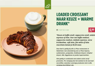 Loaded croissant en warme drank voor €5 bij La Place
