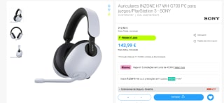 Sony INZONE H7 Auriculares Inalámbricos Gaming por 143,99€