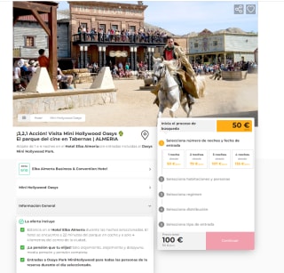 3 noches Estancia en el Hotel Elba Almería + Visita Mini Hollywood Oasys El parque del cine en Tabernas por 107€ pxpm2p