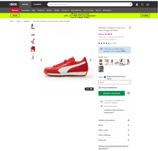 Zapatillas Puma rojas Easy Rider Vintage Mujer por solo 45,50€